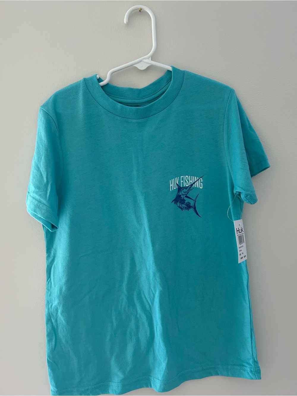 NWT Huk Teal Short-Sleeve Fishing Tee in Youth X Small